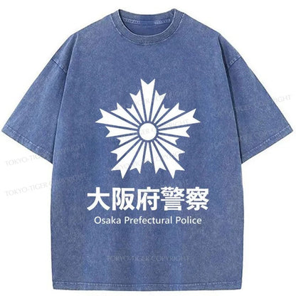 Tokyo-Tiger Osaka Prefectural Police Japanese Washed T-Shirt