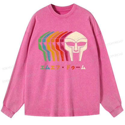 Tokyo-Tiger Retro MF Doom Washed Long Sleeve T-Shirt