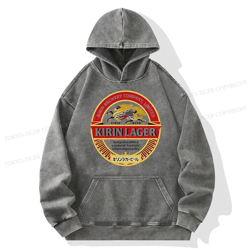 Tokyo-Tiger Kirin Ichiban Beer Logo Japan Washed Hoodie