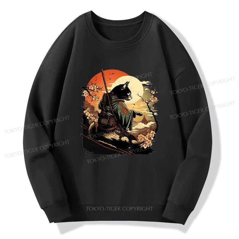 Tokyo-Tiger Cat Ninja Ukiyo-e Anime Style Samurai Sweatshirt