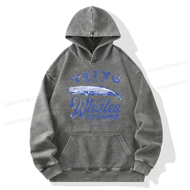 Tokyo-Tiger Japan Taiyo Whales Washed Hoodie