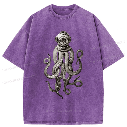 Tokyo-Tiger Terror Octopus Japanese Washed T-Shirt