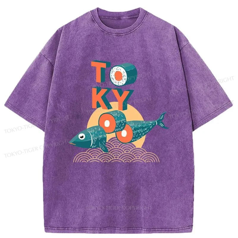 Tokyo-Tiger Japanese Tokyo Tuna Washed T-Shirt