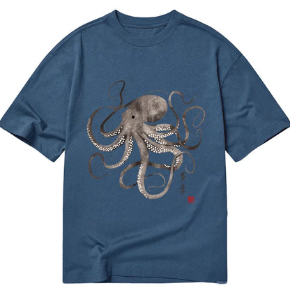 Tokyo-Tiger Octopus Japanese Calligraphy Classic T-Shirt