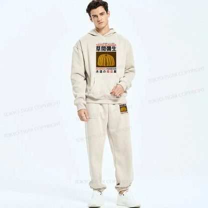 Tokyo-Tiger Forever Pumpkin Exhibition Japanese Fleece Lined Hoodie Set