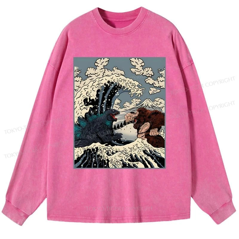 Tokyo-Tiger The Great Fight Washed Long Sleeve T-Shirt