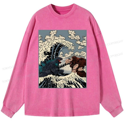 Tokyo-Tiger The Great Fight Washed Long Sleeve T-Shirt