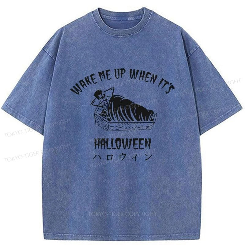 Tokyo-Tiger Wake Me Up When It's Halloween Washed T-Shirt