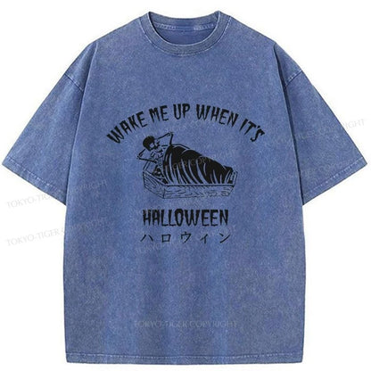 Tokyo-Tiger Wake Me Up When It's Halloween Washed T-Shirt