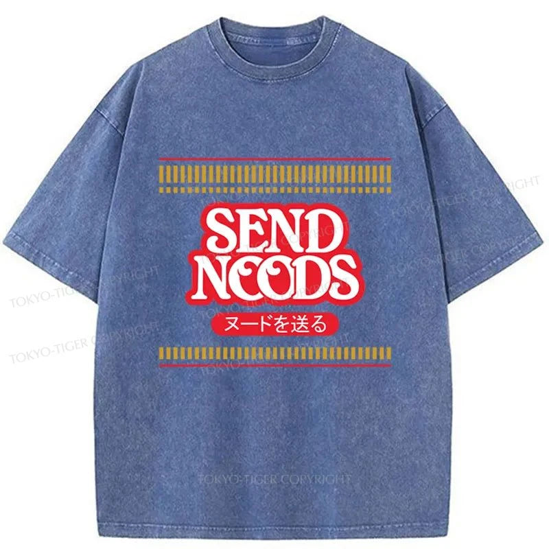 Tokyo-Tiger Send Noods Logo Japanese Washed T-Shirt