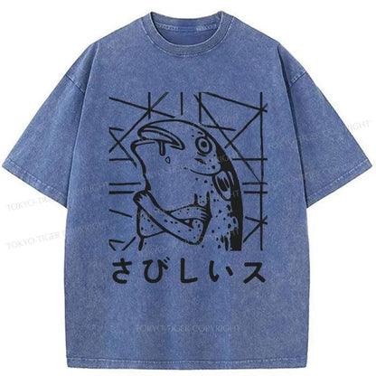 Tokyo-Tiger Lonely Fish Washed T-Shirt