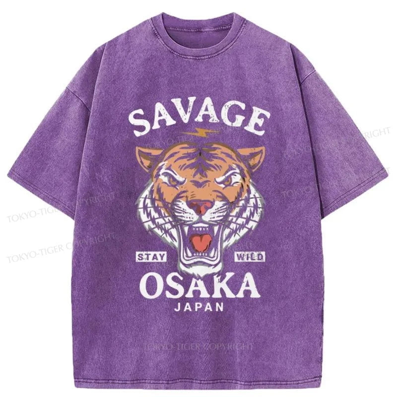 Tokyo-Tiger Savage Osaka Japan Washed T-Shirt