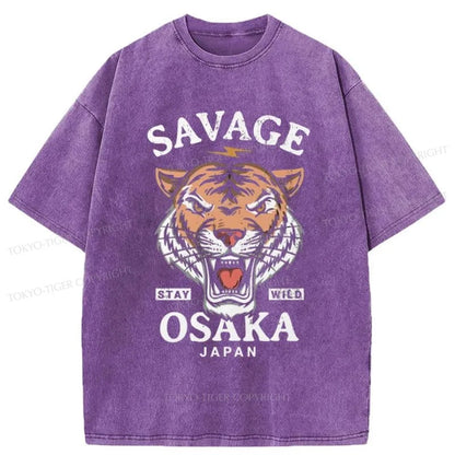 Tokyo-Tiger Savage Osaka Japan Washed T-Shirt