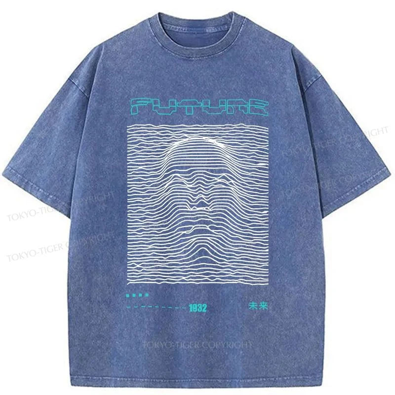 Tokyo-Tiger Future Human Head Line Washed T-Shirt