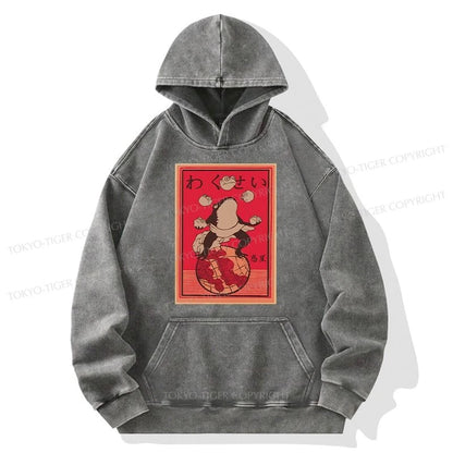 Tokyo-Tiger Wakusei Frog Funny Washed Hoodie