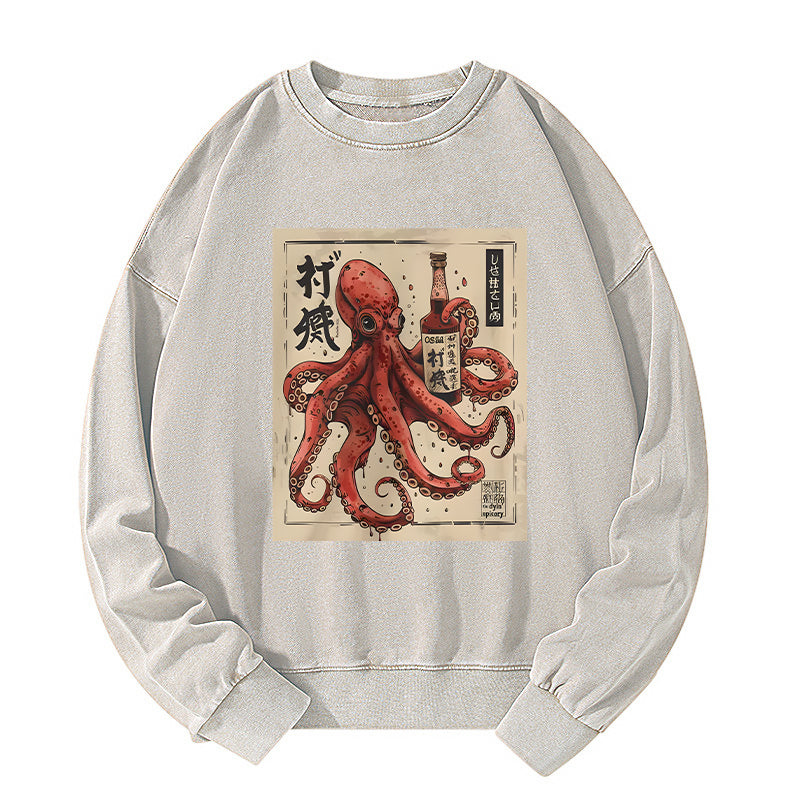 Tokyo-Tiger Osaka Saké Octopus Washed Sweatshirt