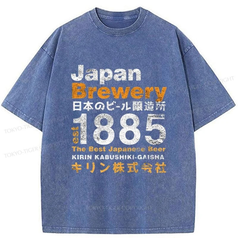 Tokyo-Tiger Japan Brewery Kirin 1885 Washed T-Shirt