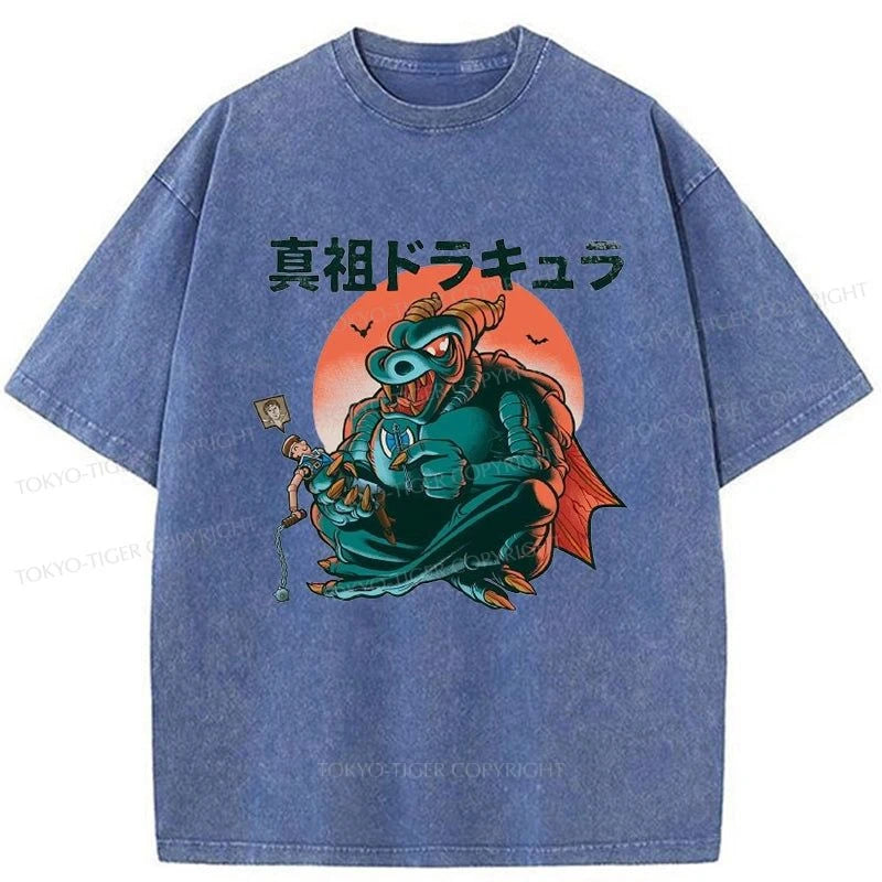 Tokyo-Tiger Dracula Monster Form Washed T-Shirt