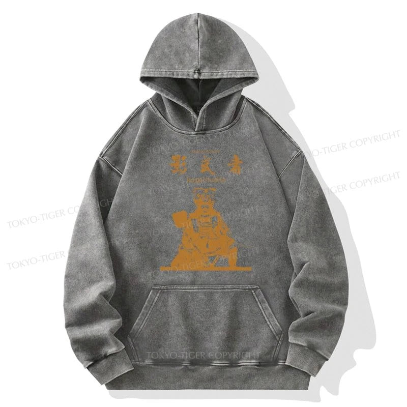 Tokyo-Tiger Japanese Shadow Samurai Washed Hoodie