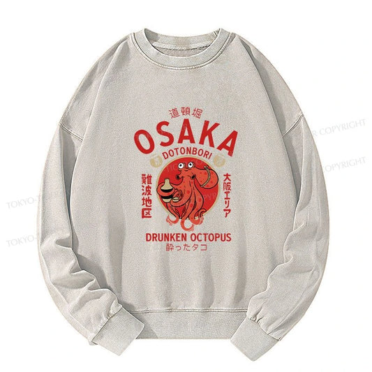 Tokyo-Tiger Drunken Octopus Japan Washed Sweatshirt