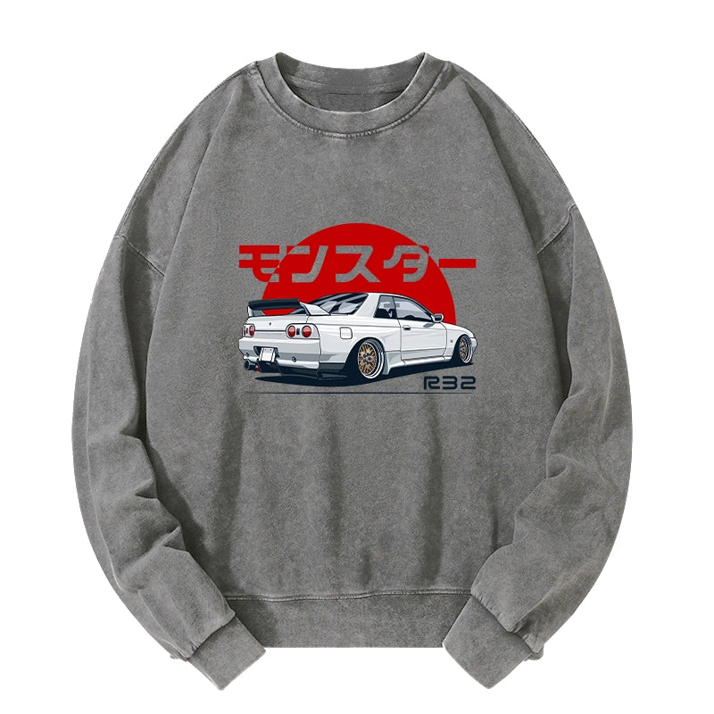 Tokyo-Tiger Monster. Skyline R32 GTR Washed Sweatshirt