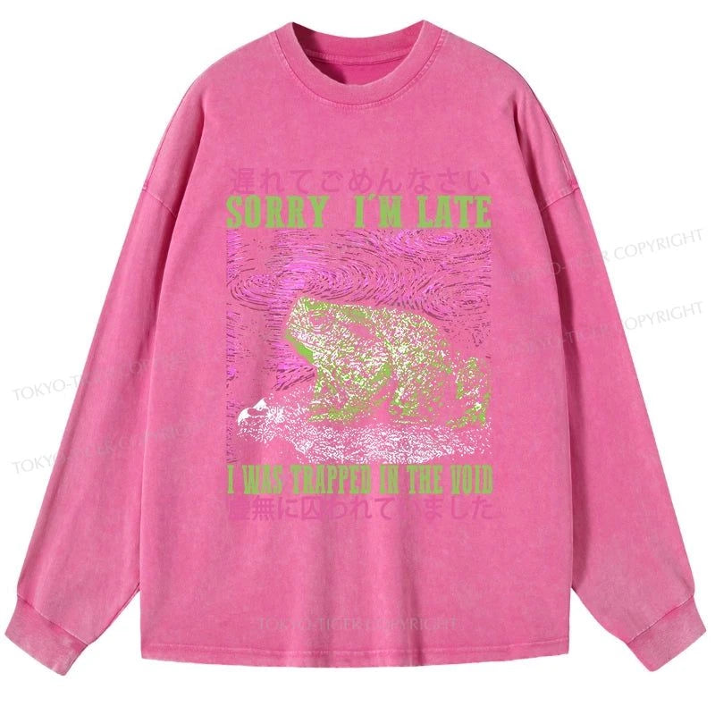 Tokyo-Tiger A Frog In Distress Japanese Washed Long Sleeve T-Shirt