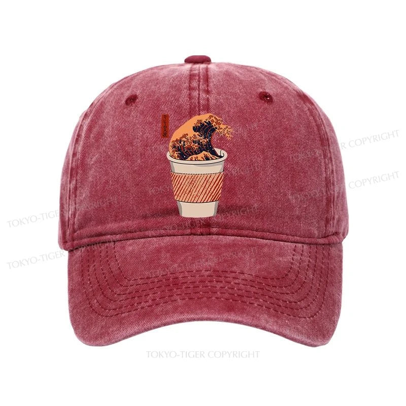 Tokyo-Tiger The Great Wave Coffee Washed Cap