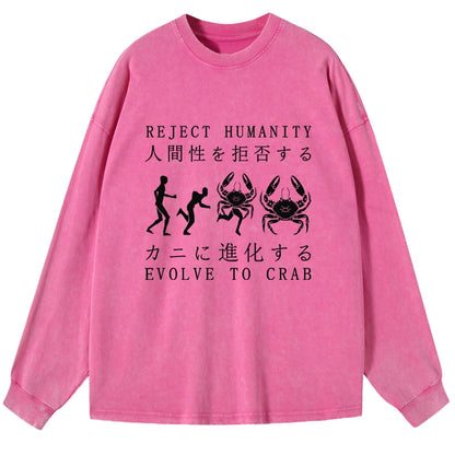 Tokyo-Tiger Reject Humanity Rvolve To Crab Washed Long Sleeve T-Shirt