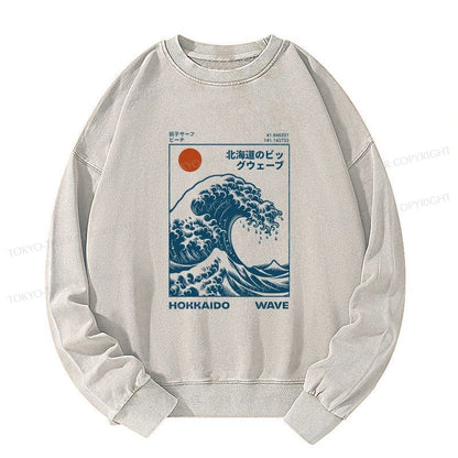 Tokyo-Tiger Hokkaido Wave Japan Washed Sweatshirt