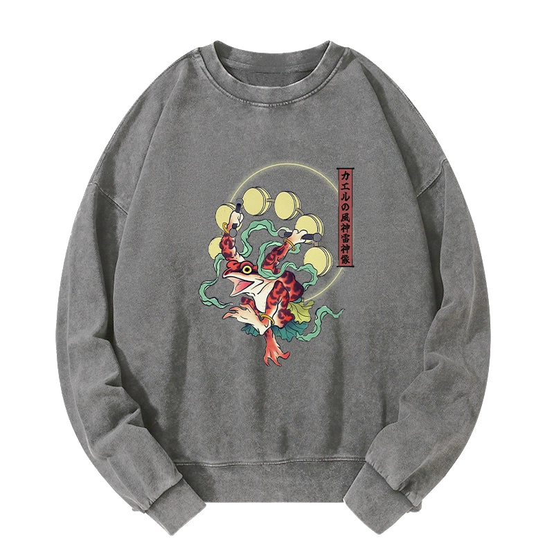 Tokyo-Tiger Frog Monster Japanese Washed Sweatshirt