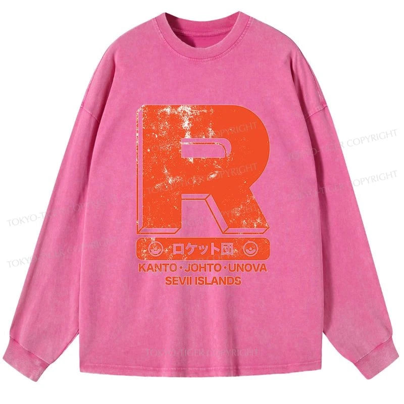 Tokyo-Tiger Team Rocket Japanese Washed Long Sleeve T-Shirt