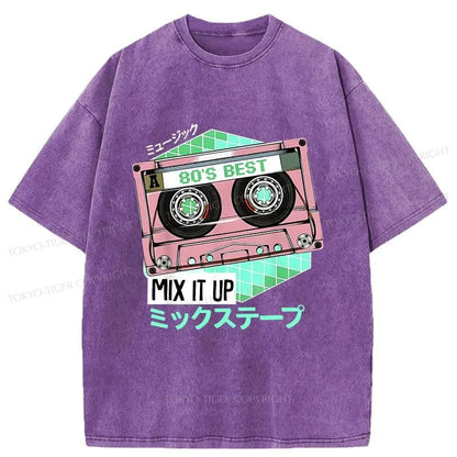 Tokyo-Tiger Cassette Tape Japanese Washed T-Shirt