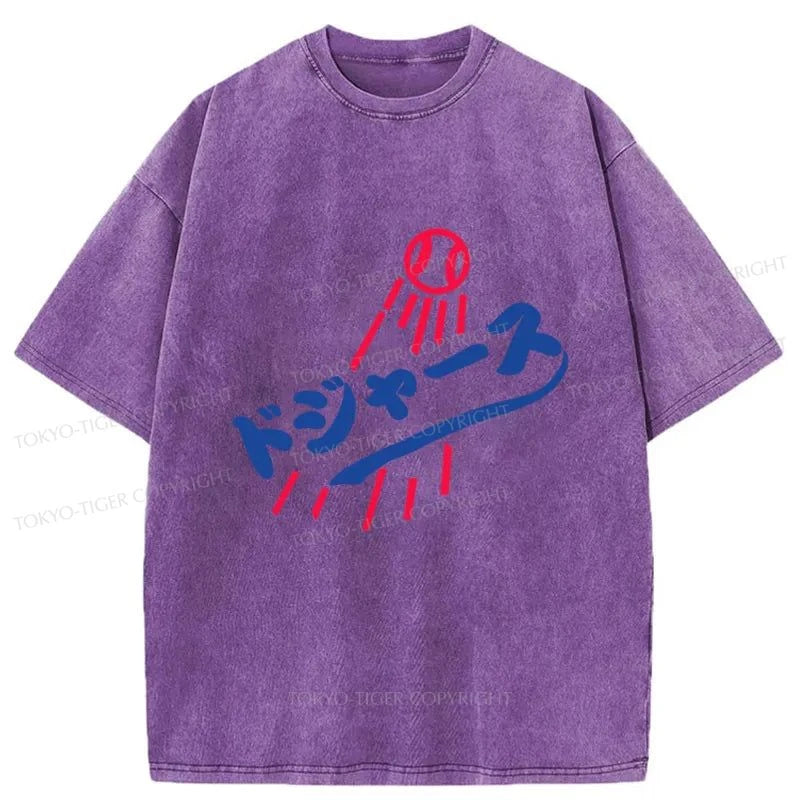 Tokyo-Tiger LA Dodgers Japanese Logo Washed T-Shirt