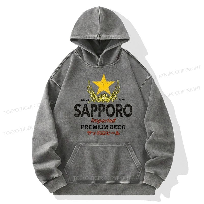 Tokyo-Tiger Sapporo Beer Star Japanese Washed Hoodie