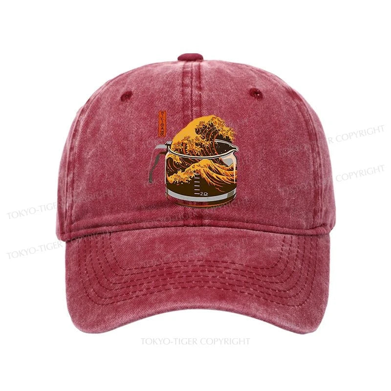 Tokyo-Tiger The Great Wave Of Coffee Japanese Washed Cap