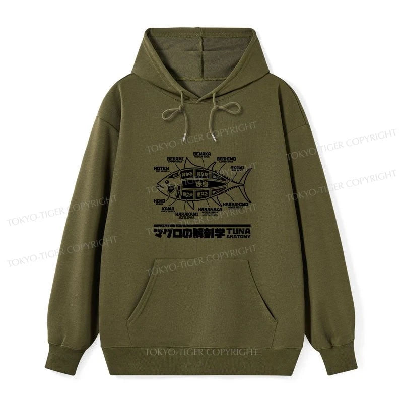 Tokyo-Tiger Tuna Dissection Map Japanese Classic Hoodie