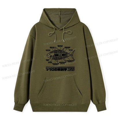 Tokyo-Tiger Tuna Dissection Map Japanese Classic Hoodie