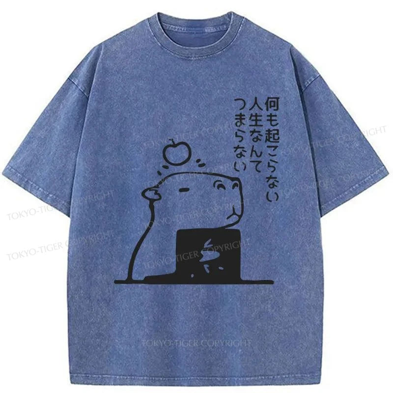 Tokyo-Tiger The Cozy Capybara Washed T-Shirt