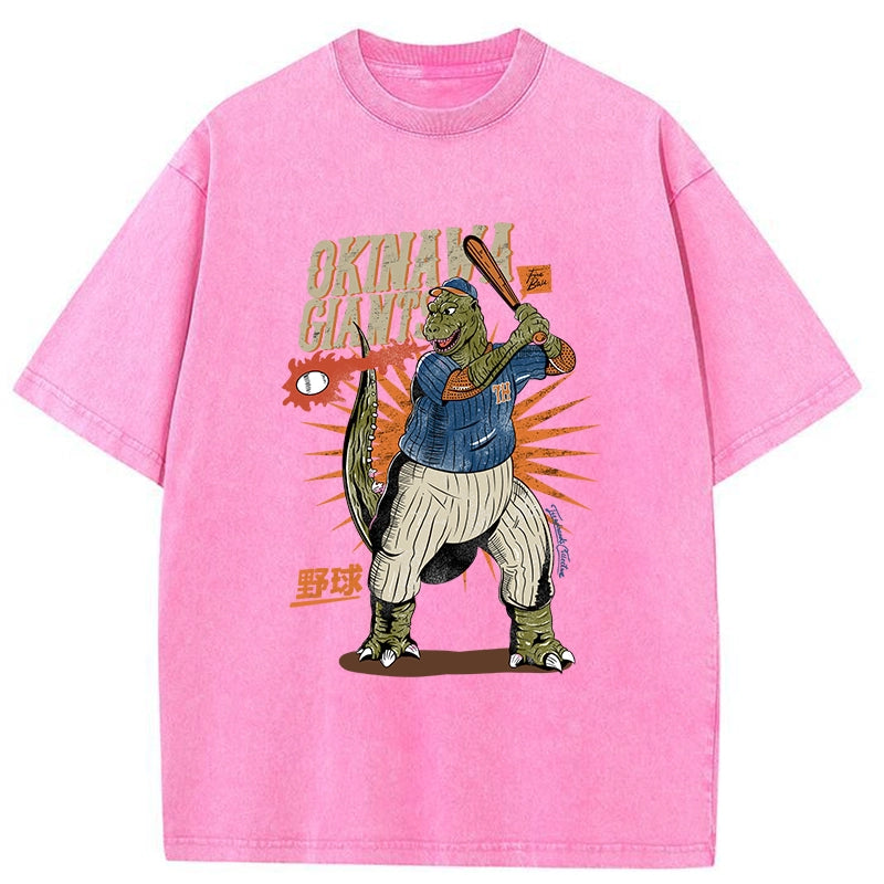 Tokyo-Tiger OKINAWA GIANTS Dinosaur Washed T-Shirt