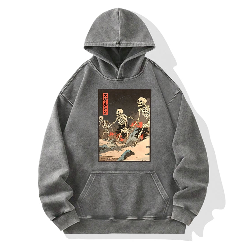 Tokyo-Tiger Japanese Rising Skeletons Washed Hoodie