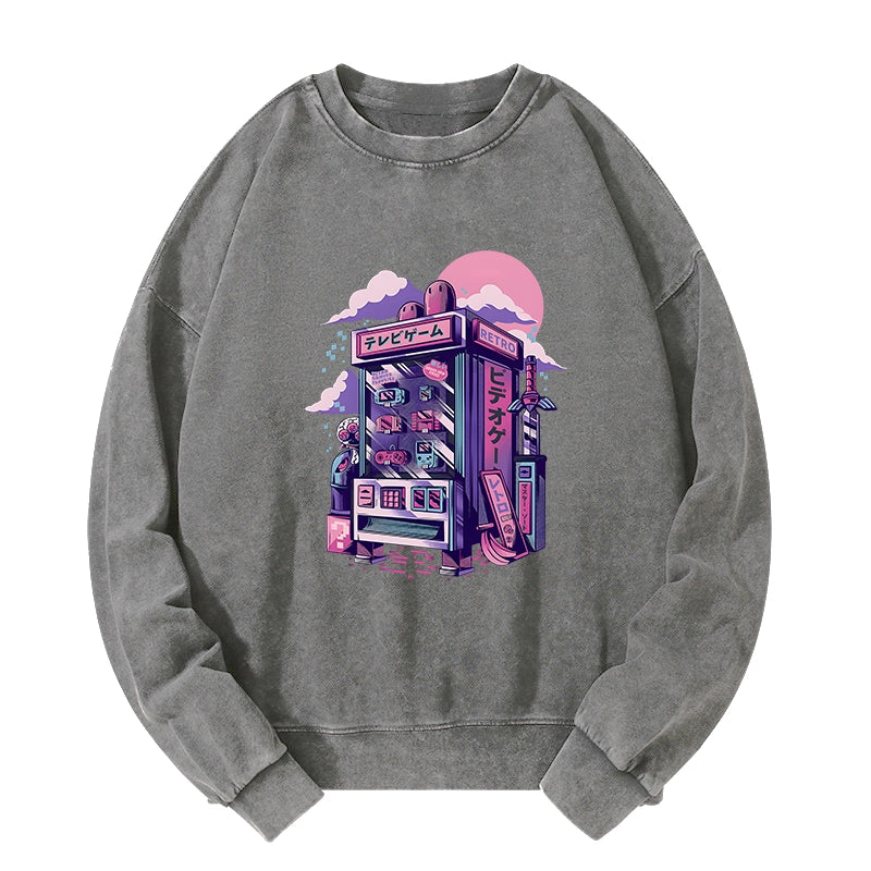 Tokyo-Tiger Japanese Vending Machines Washed Sweatshirt