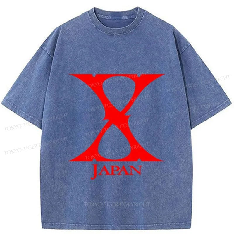 Tokyo-Tiger X-Japan Logo Washed T-Shirt