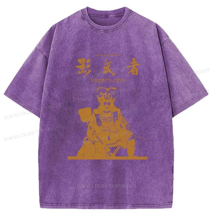 Tokyo-Tiger Japanese Shadow Samurai Washed T-Shirt