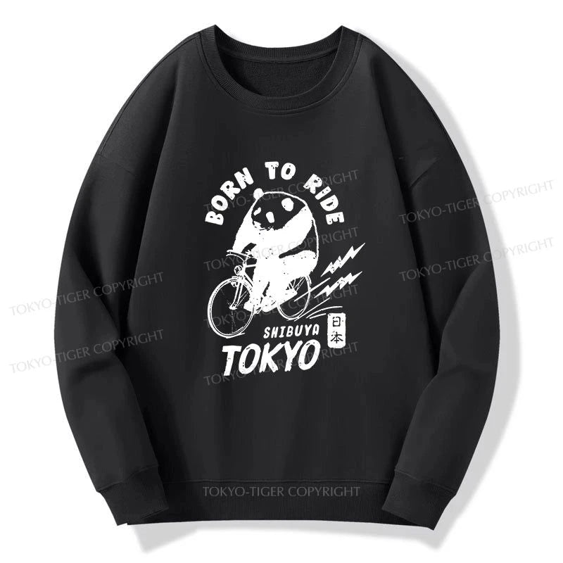 Tokyo-Tiger Pandas Ride Bicycles Sweatshirt