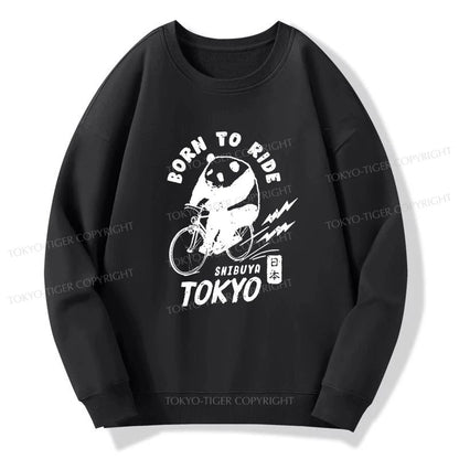 Tokyo-Tiger Pandas Ride Bicycles Sweatshirt