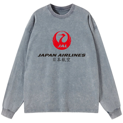 Tokyo-Tiger Japan Airlines Washed Long Sleeve T-Shirt