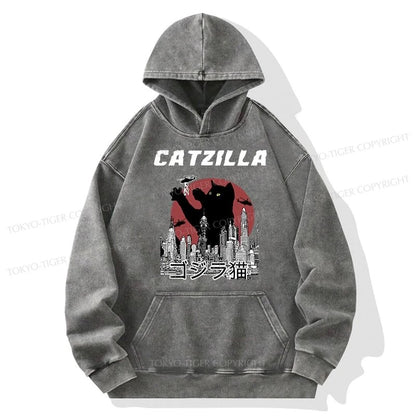 Tokyo-Tiger Catzilla Vintage Washed Hoodie