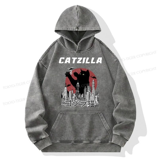 Tokyo-Tiger Catzilla Vintage Washed Hoodie