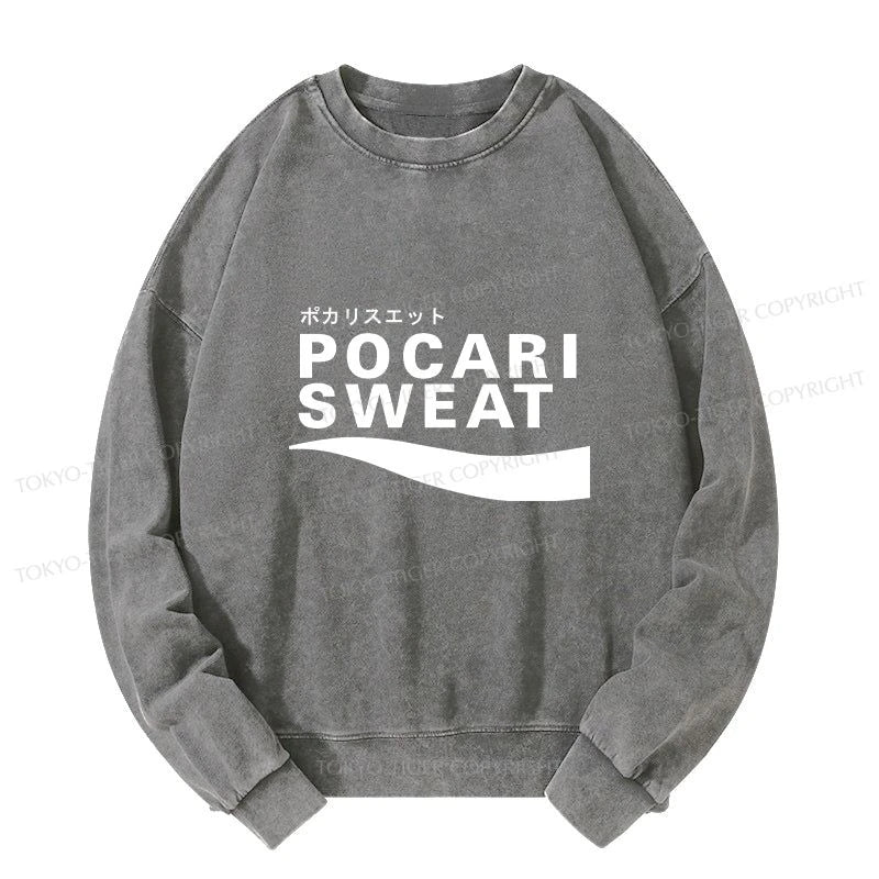 Tokyo-Tiger Japanese Pocari Sweat Logo Washed Sweatshirt