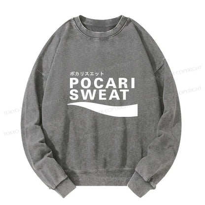 Tokyo-Tiger Japanese Pocari Sweat Logo Washed Sweatshirt